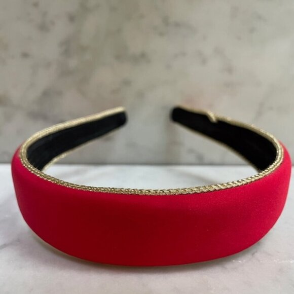 DEBORAH RHODES MOCHA Red Gold Padded Vintage Headband - Picture 6 of 14